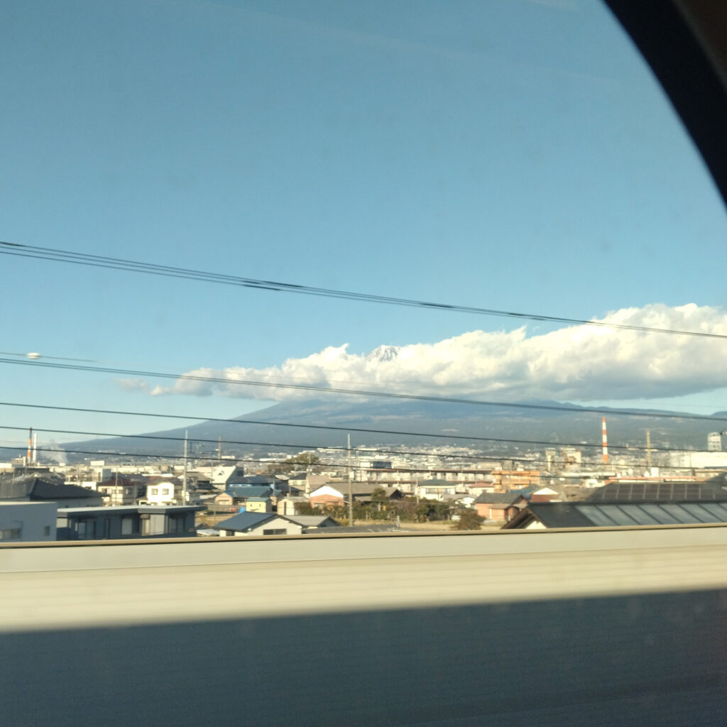 新幹線から見えた富士山｜短足マンチカン　きなこ